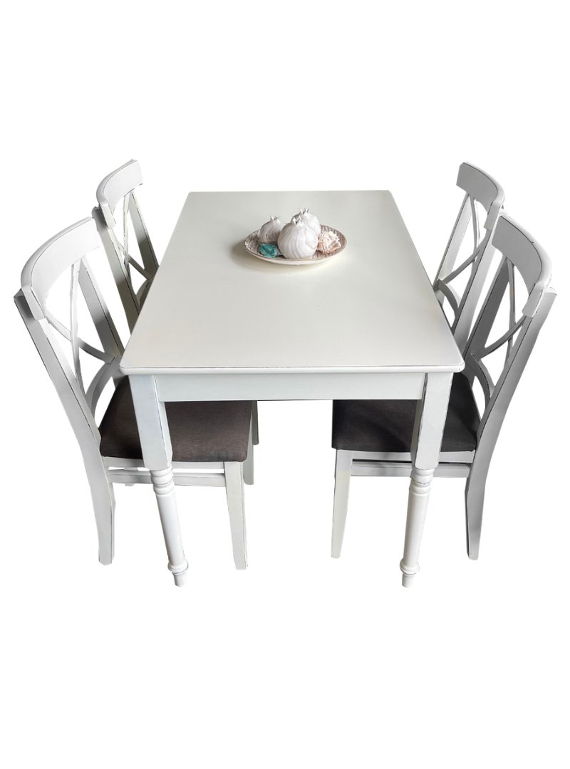 Vintage dining room set Handmade 120*75cm - 4 chairs